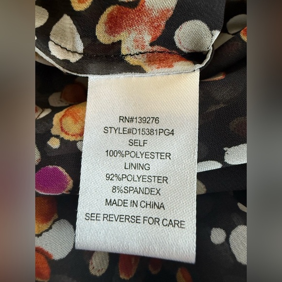 Daniel Rainn Sheer Dot Print Blouse with Cami – Black Multicolor – PXS - Picture 2 of 10